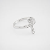 14K Gold Diamond Ankh Ring – Nefyra