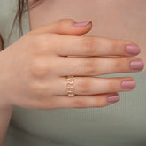 14K Gold Wave Ring: Dainty Open Band, Elegant Gold Jewelry