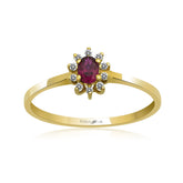 14K Gold Ruby & Diamond Oval Ring – Astra