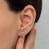 14K Gold Diamond Lightning Bolt Stud Earrings – Volt