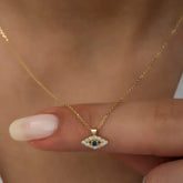 14K Gold Diamond Evil Eye Necklace – Sentinel