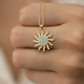 14K Gold Diamond Sun Pendant Necklace – Solara Radiant
