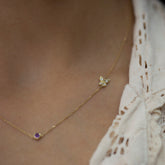 14K Gold Diamond Sideways Butterfly Necklace – Mariposa