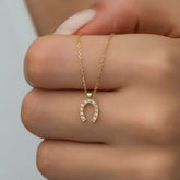14K Gold Diamond Horseshoe Necklace – Fortuna