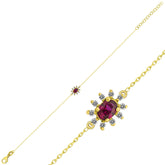 14K Gold Ruby & Diamond Oval Bracelet – Astra