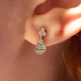 14K Gold Baguette Diamond Teardrop Studs – Veralis