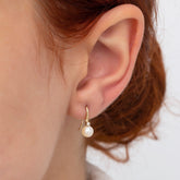 14K Gold Diamond & Pearl Earrings – Mariselle