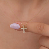 14K Gold Diamond Cross Necklace – Veyra