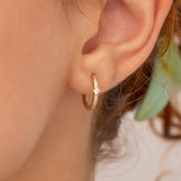 14K Gold Diamond Hoop Earrings – Ceralis