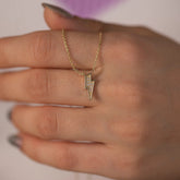 14K Gold Diamond Lightning Bolt Necklace – Voltisse
