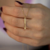 14K Gold Diamond Slim Initial Necklace – Emblem