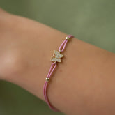 14K Gold Diamond Butterfly Bracelet on Color Cord – Corde
