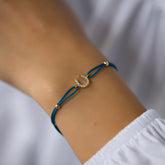 14K Gold Diamond Horseshoe Bracelet on Color Cord – Corde