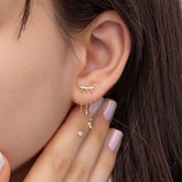 14K Gold Diamond Moon & Star Drop Earrings – Celestia