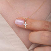 14K Gold Diamond Cross Necklace – Caedyn