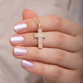 14K Gold Diamond Cross Necklace – Arvian