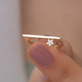 14K Gold Diamond Star Accent Ring — Asterine