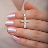 14K Gold Diamond Cross Necklace – Ovelis