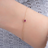 14K Gold Ruby & Diamond Pear Bracelet – Astra