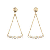 14K Gold Diamond Chain Dangle Earrings – Vercyn