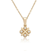 14K Gold Diamond Pavé Flower Necklace – Floraison