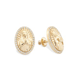 14K Gold Virgin Mary Stud Earrings – Sancta