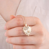 14K Gold Fluted Heart Initial Necklace – Serenade