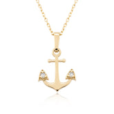 14K Gold Diamond Anchor Necklace – Haven