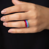 14K Solid Gold Colour Enamel Ring — Prisme