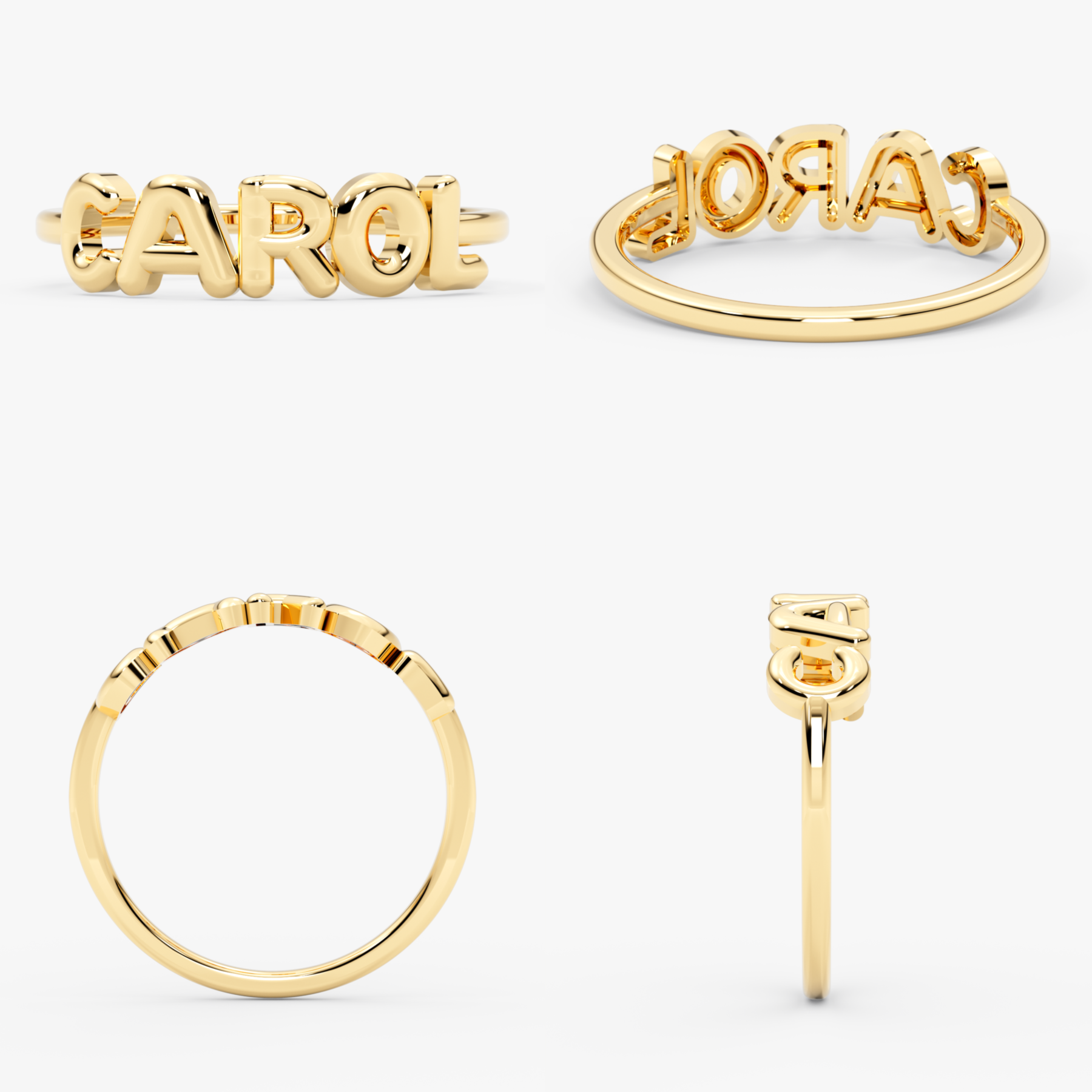 14K Gold Personalized Name Ring for Women – Elysia