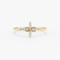 14K Gold Infinity Diamond Cross Ring – Everlight