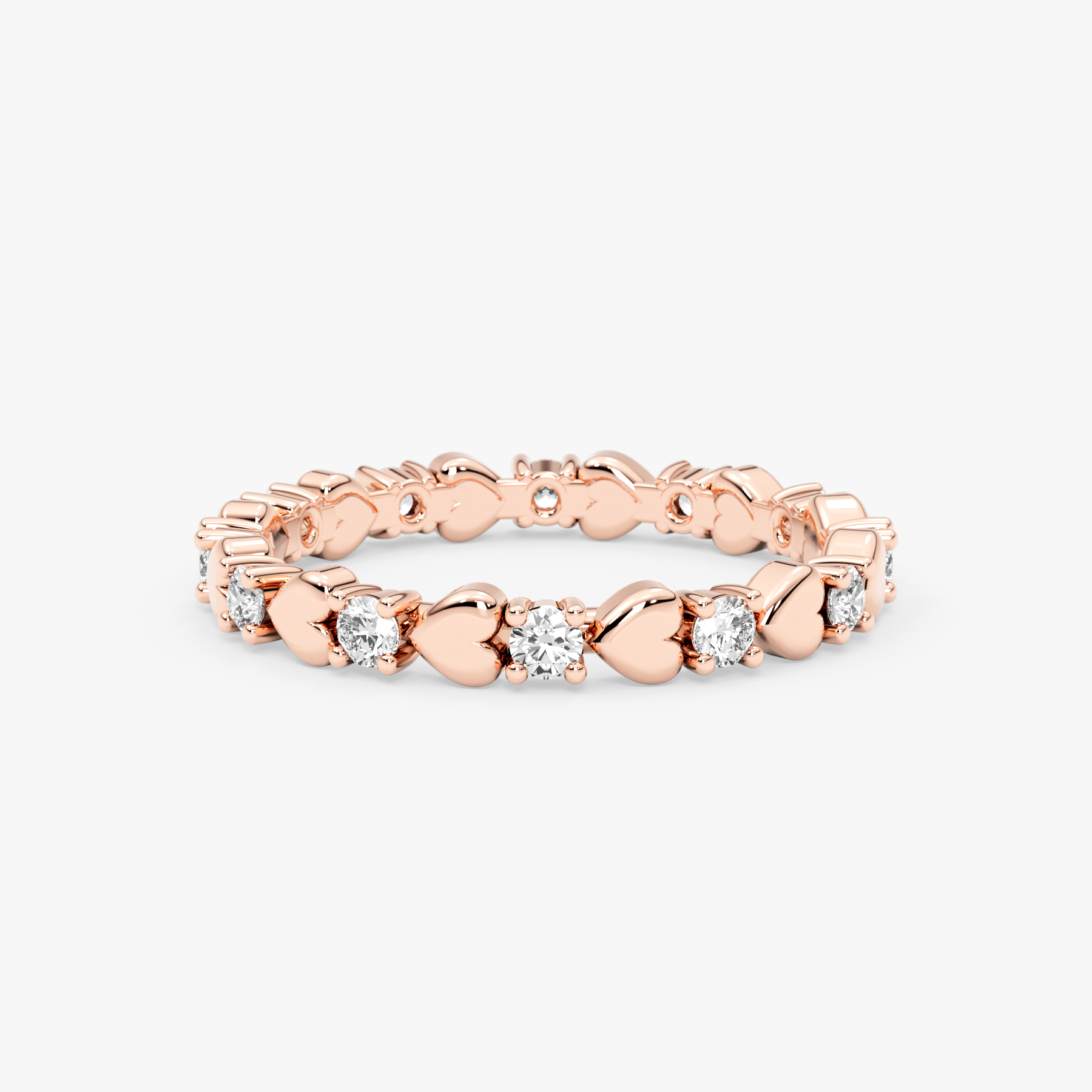 14K Gold Diamond Heart Eternity Ring – Lovaire