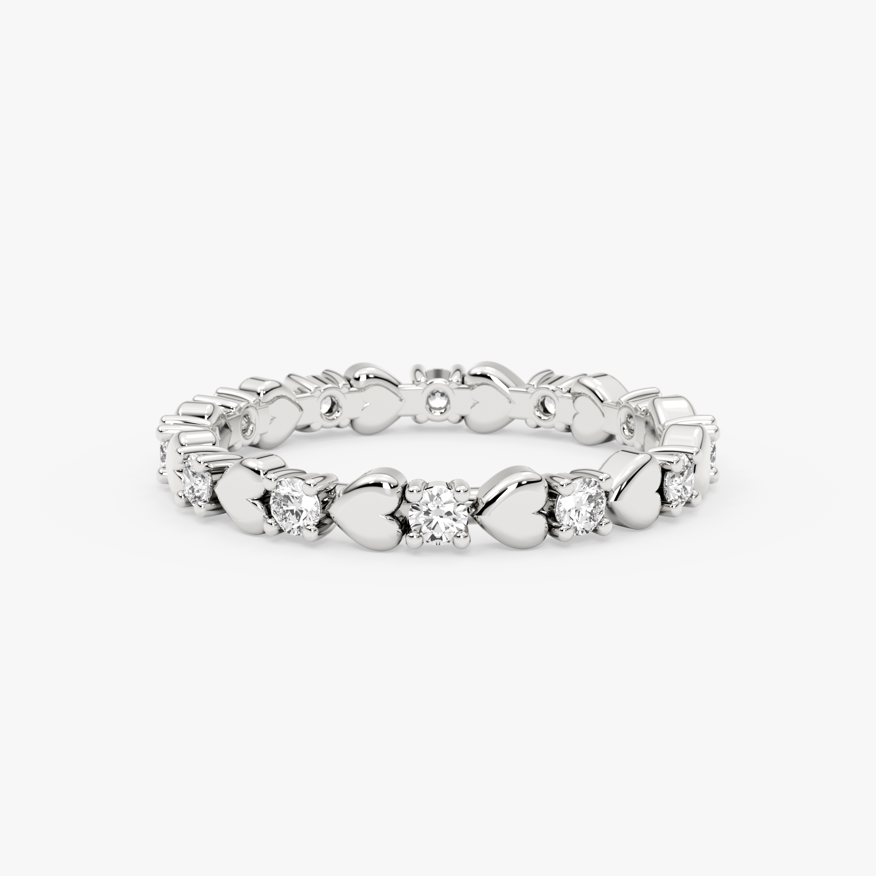 14K Gold Diamond Heart Eternity Ring – Lovaire