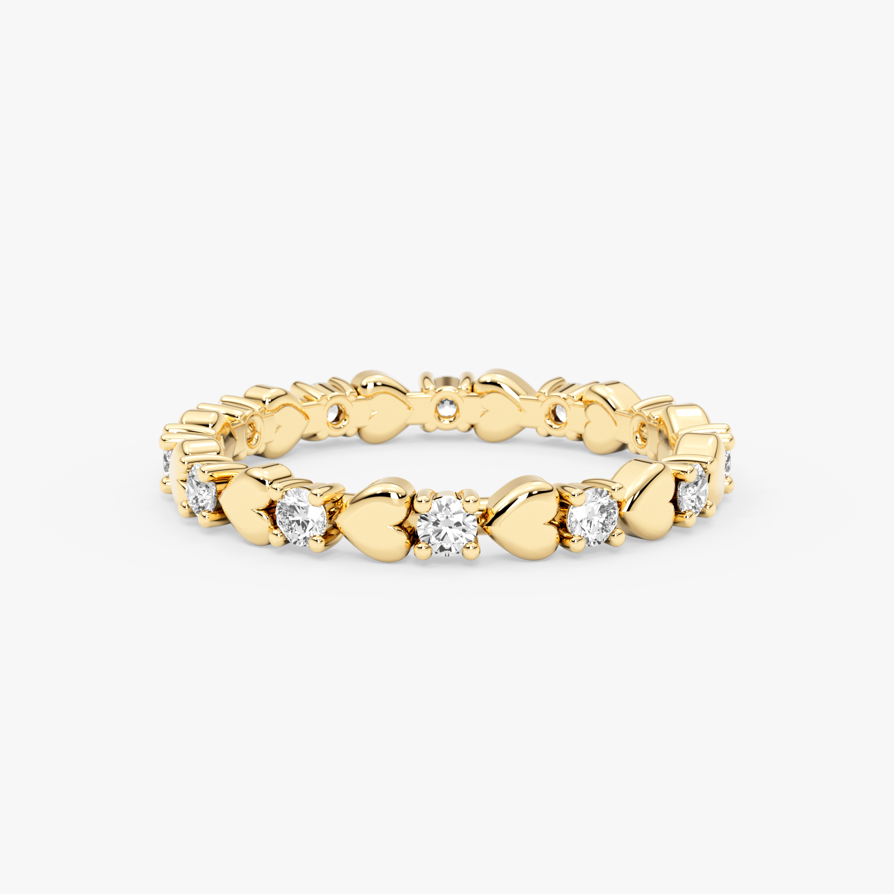14K Gold Diamond Heart Eternity Ring – Lovaire