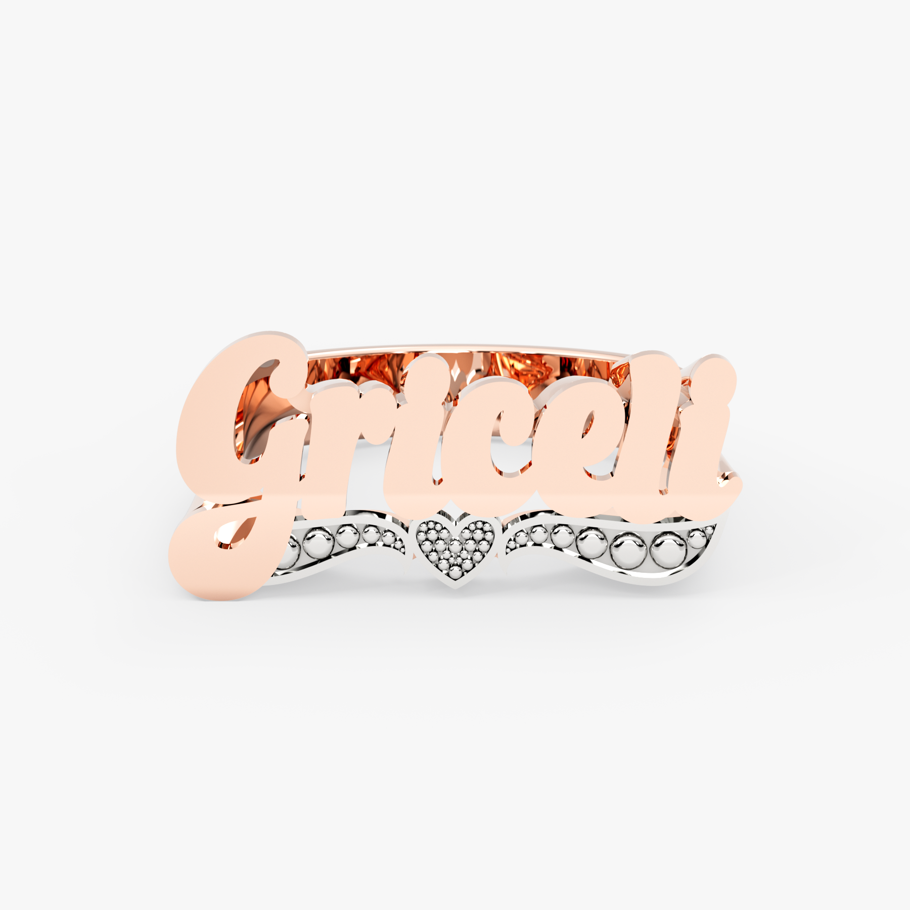 14K Solid Gold Custom Name Ring – Elowen