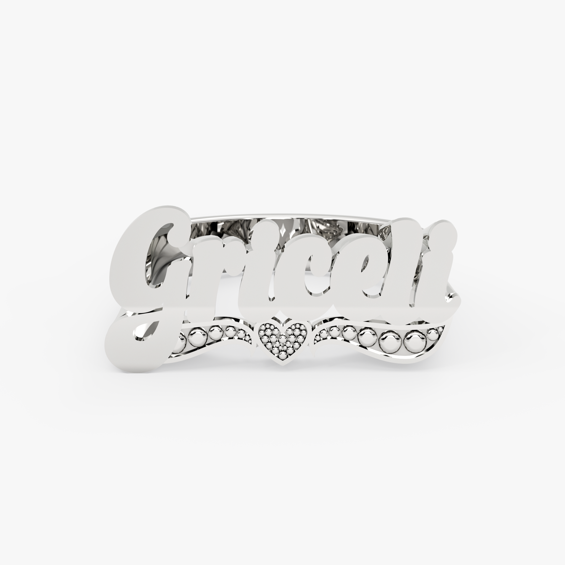 14K Solid Gold Custom Name Ring – Elowen