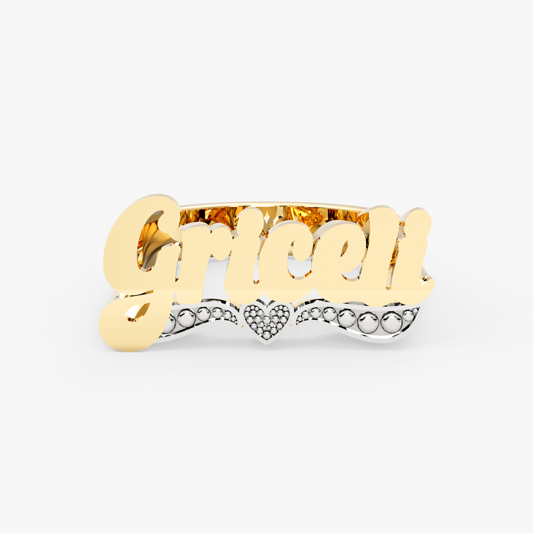 14K Solid Gold Custom Name Ring – Elowen
