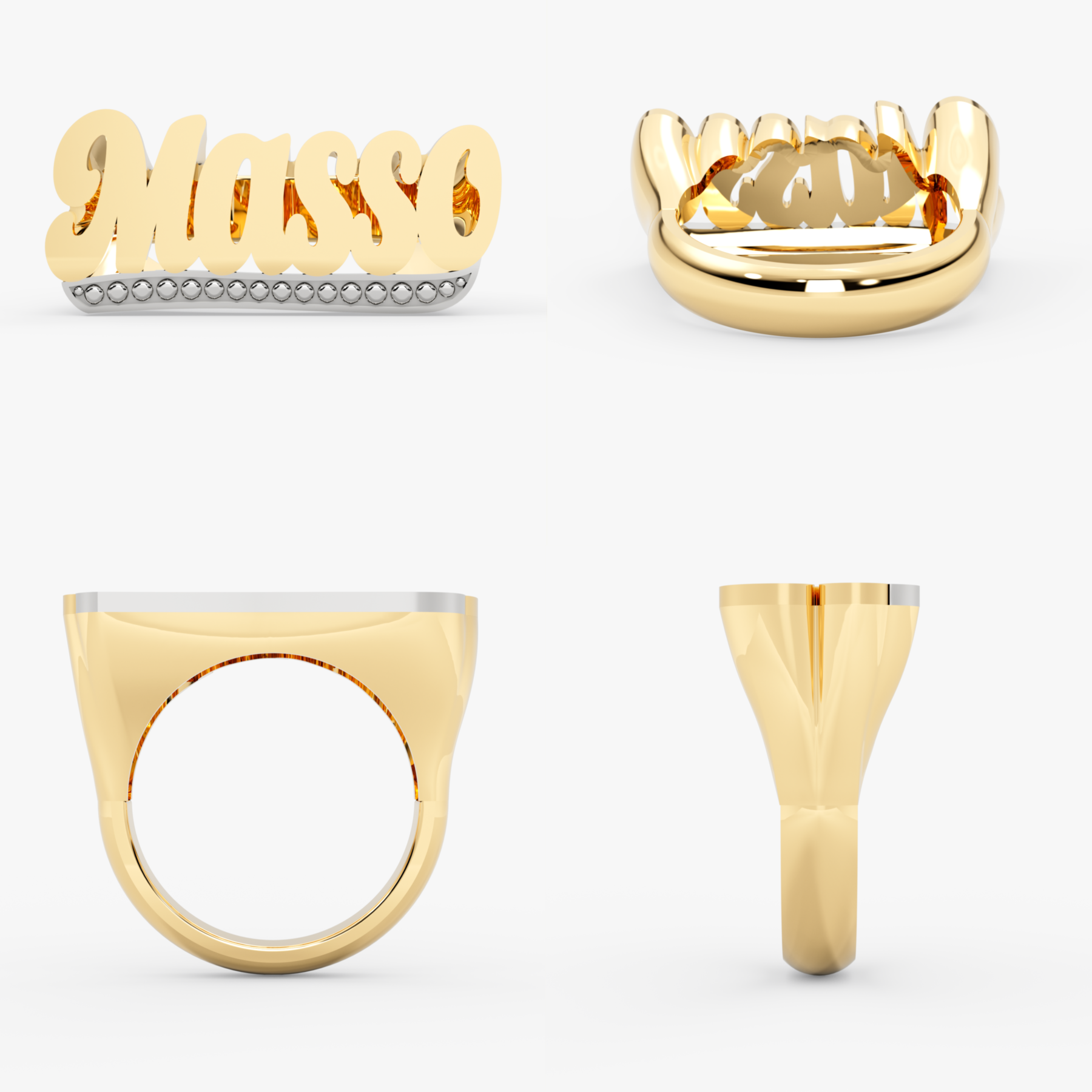 14K Solid Gold Personalized Name Ring for Men – Coralie