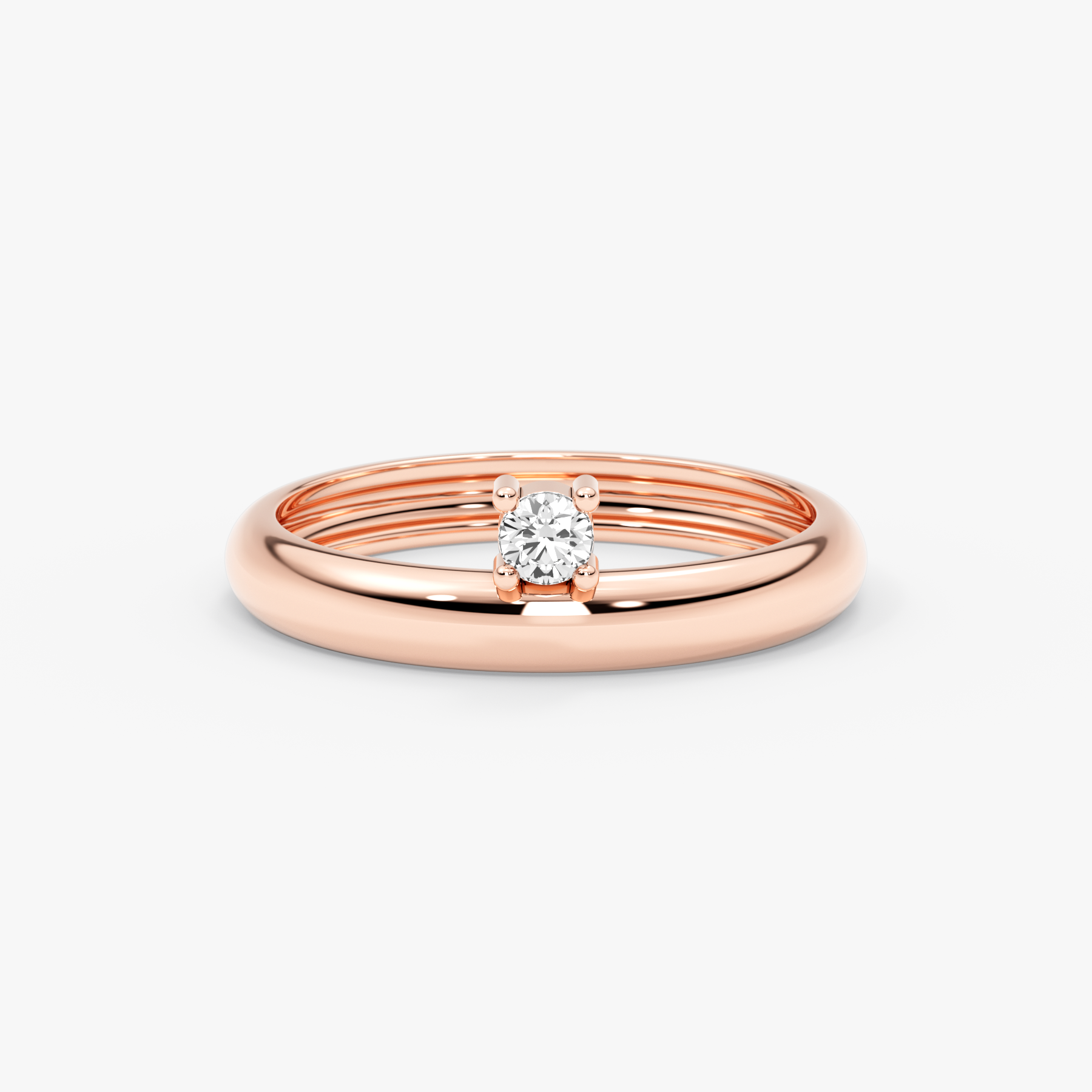 14K Gold Solitaire Diamond Ring – Aureva