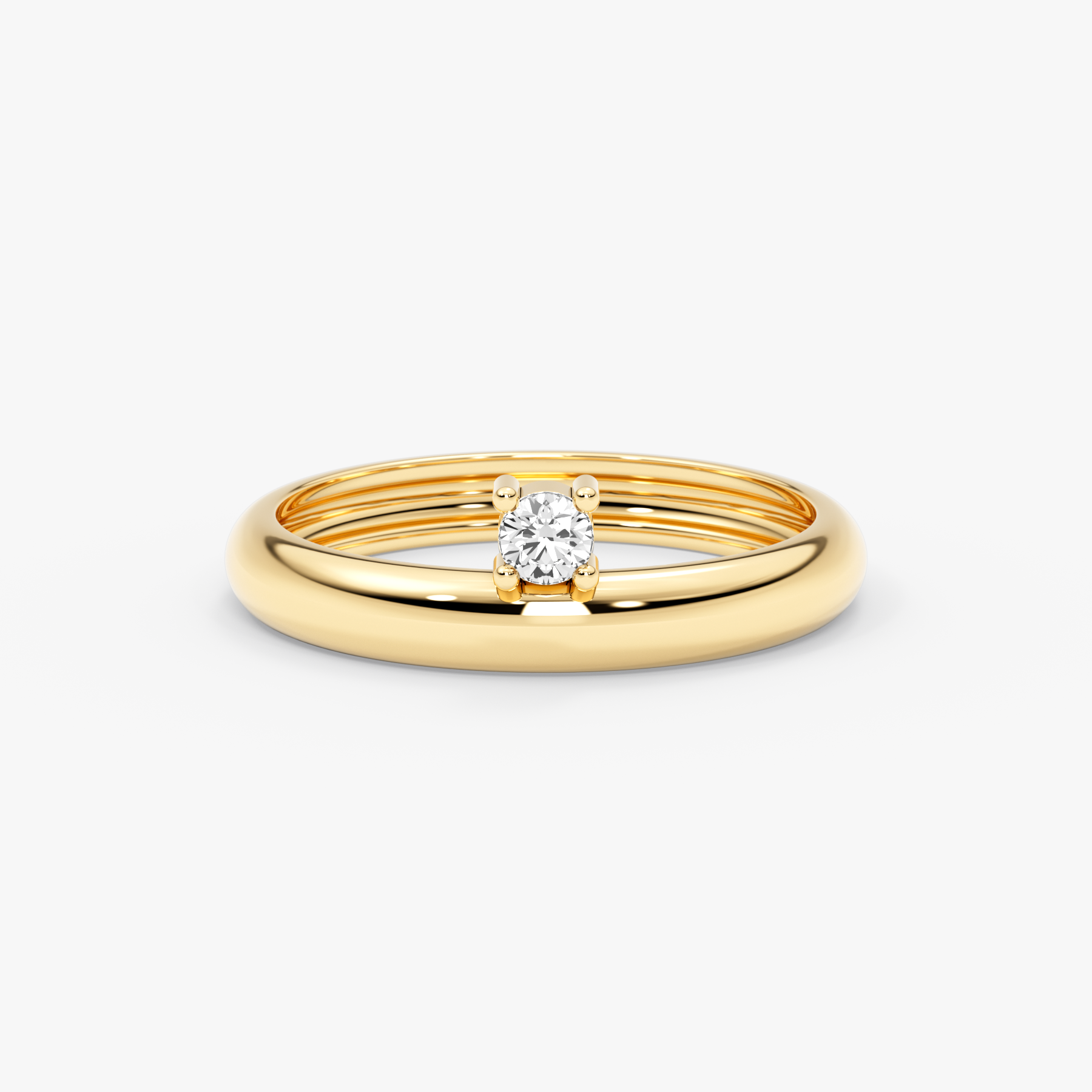 14K Gold Solitaire Diamond Ring – Aureva