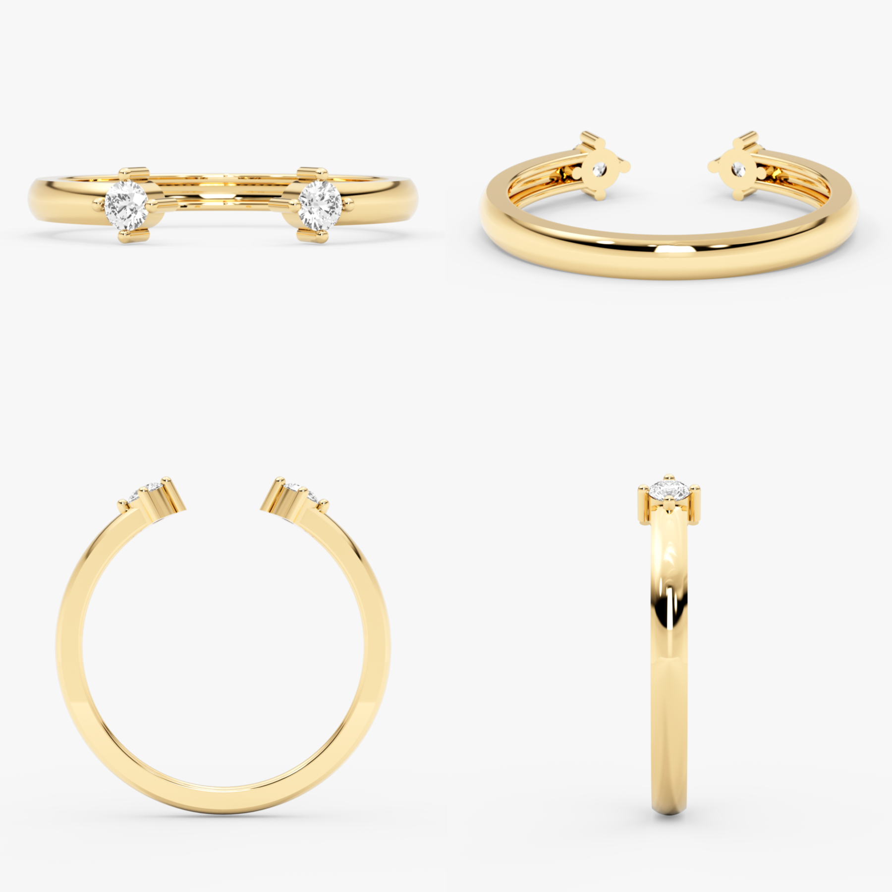 14K Gold Diamond Open Ring – Arien