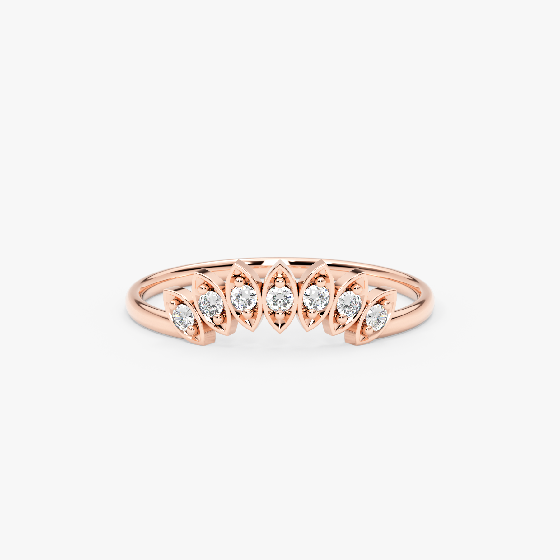14K Gold Diamond Marquise Frame Nesting Band Ring – Lume
