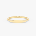 14K Gold Custom Engraved Bar Ring – Marvella