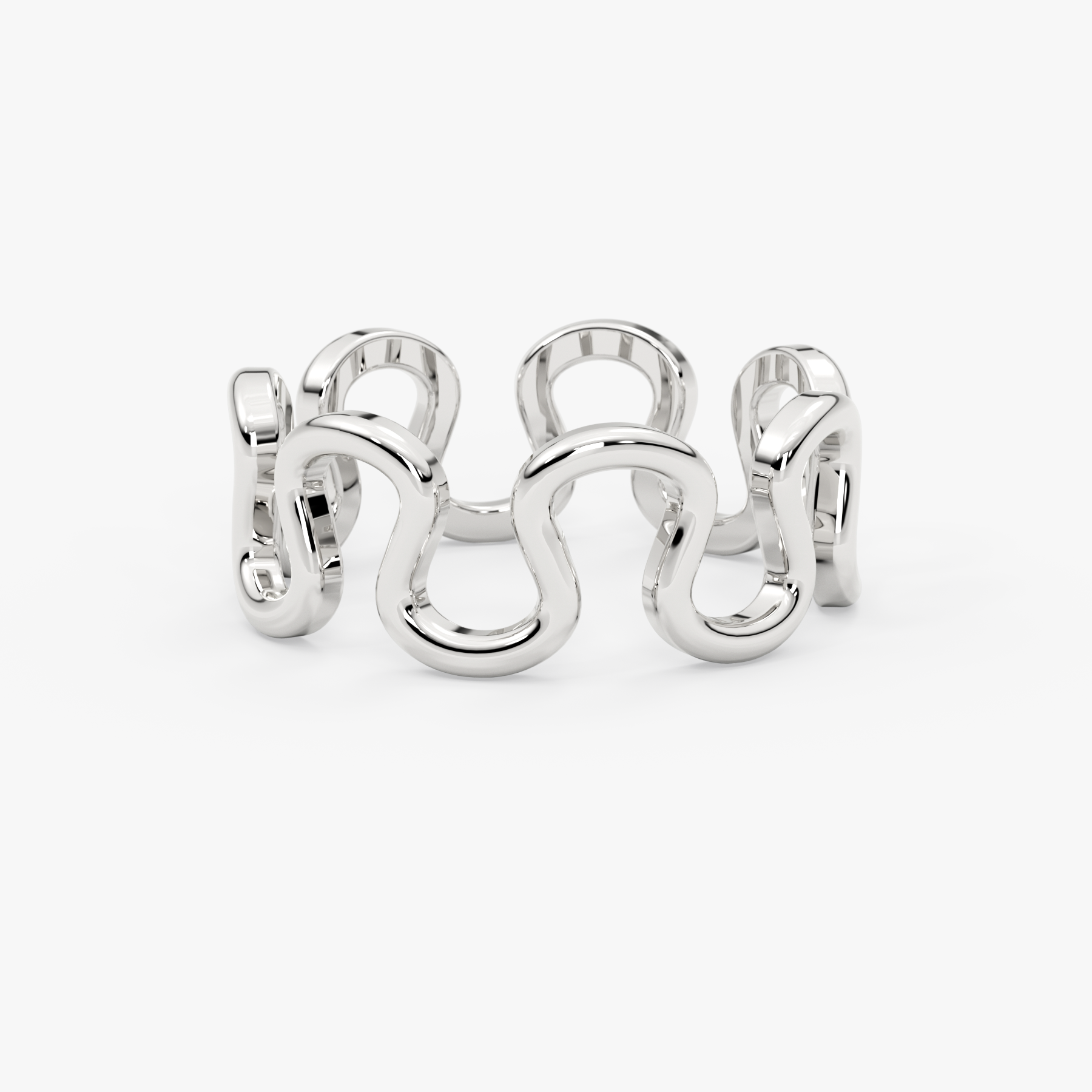 14 Ayar Altın Dalgalı Yüzük: Zarif Açık Bant, Zarif Altın Takı