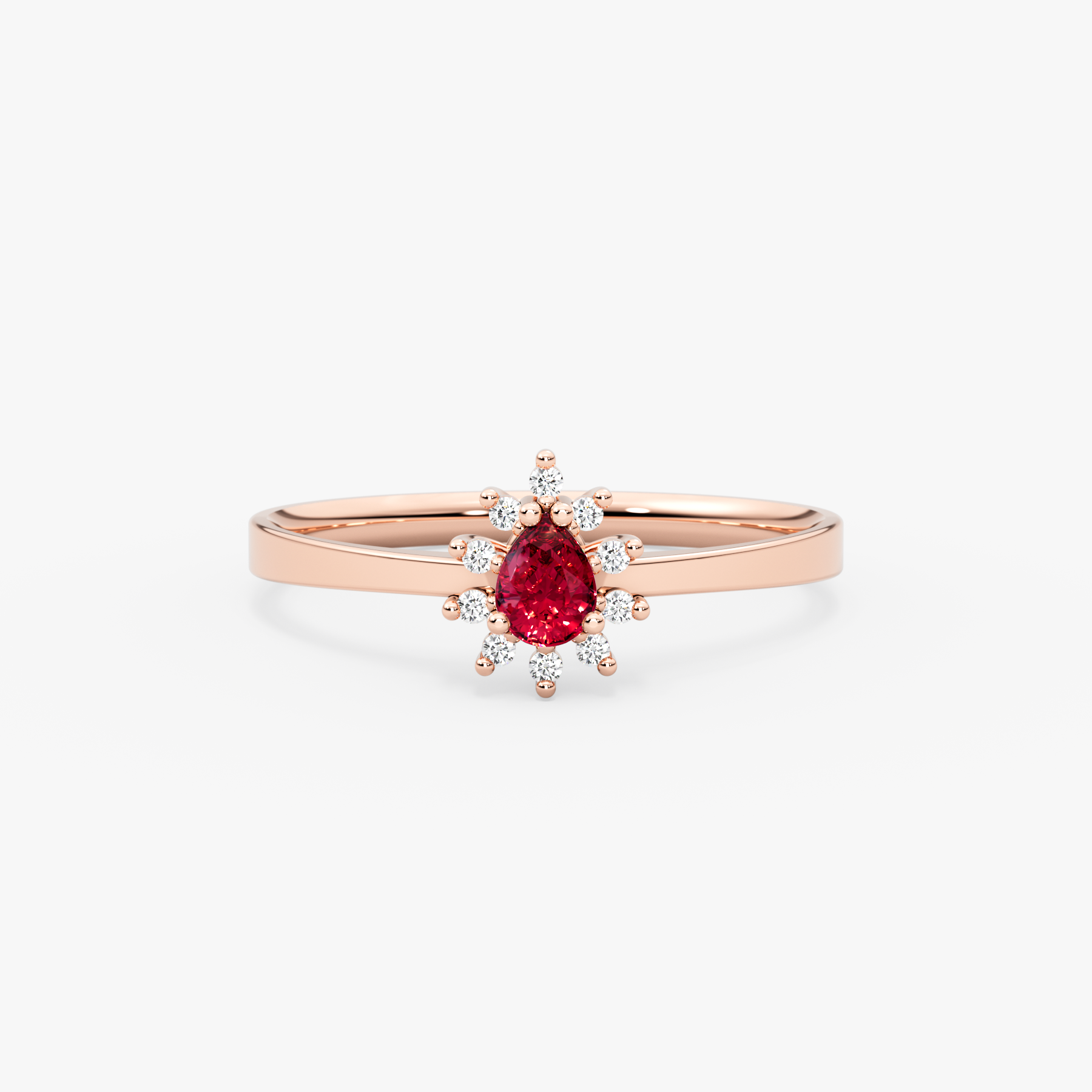 14K Gold Ruby & Diamond Pear Ring – Astra