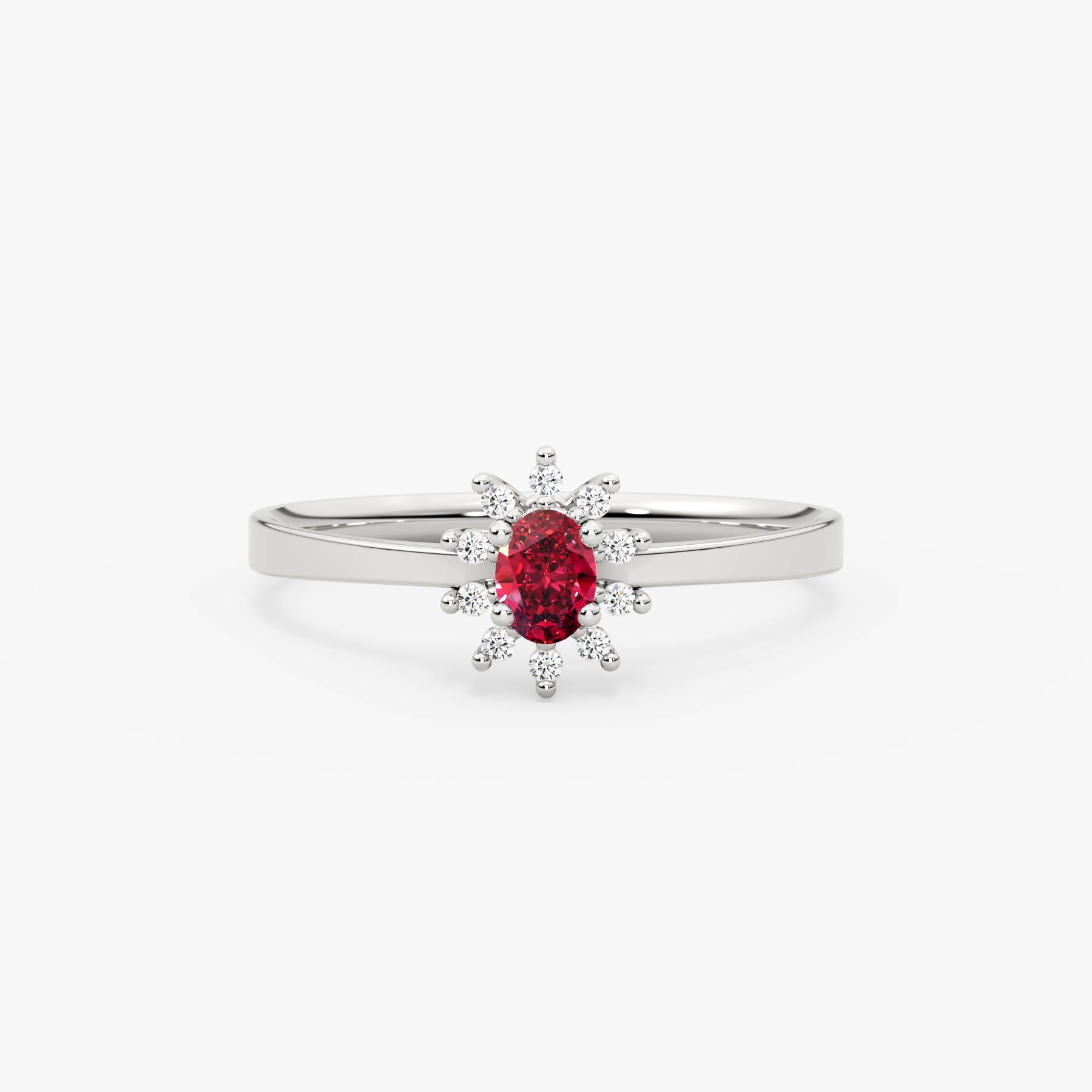 14K Gold Ruby & Diamond Oval Ring – Astra