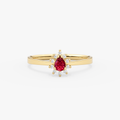 14K Gold Ruby & Diamond Pear Ring – Astra