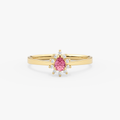 14K Gold Pink Sapphire & Diamond Pear Ring – Astra