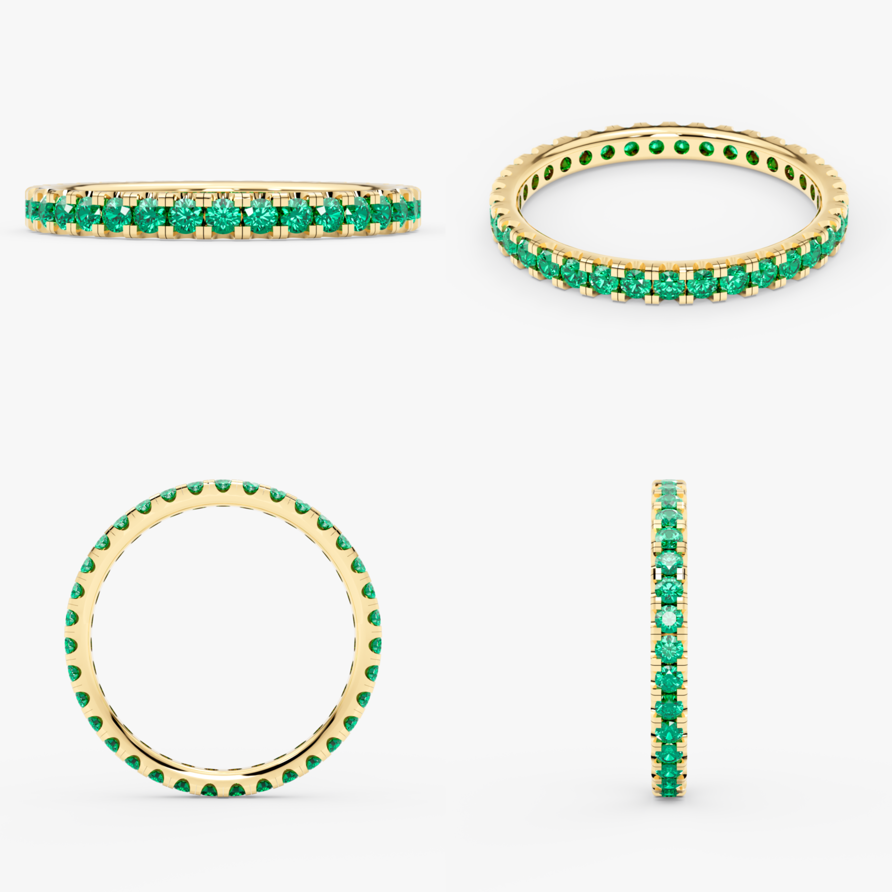 14K Gold Emerald Full Eternity Band – Esmera