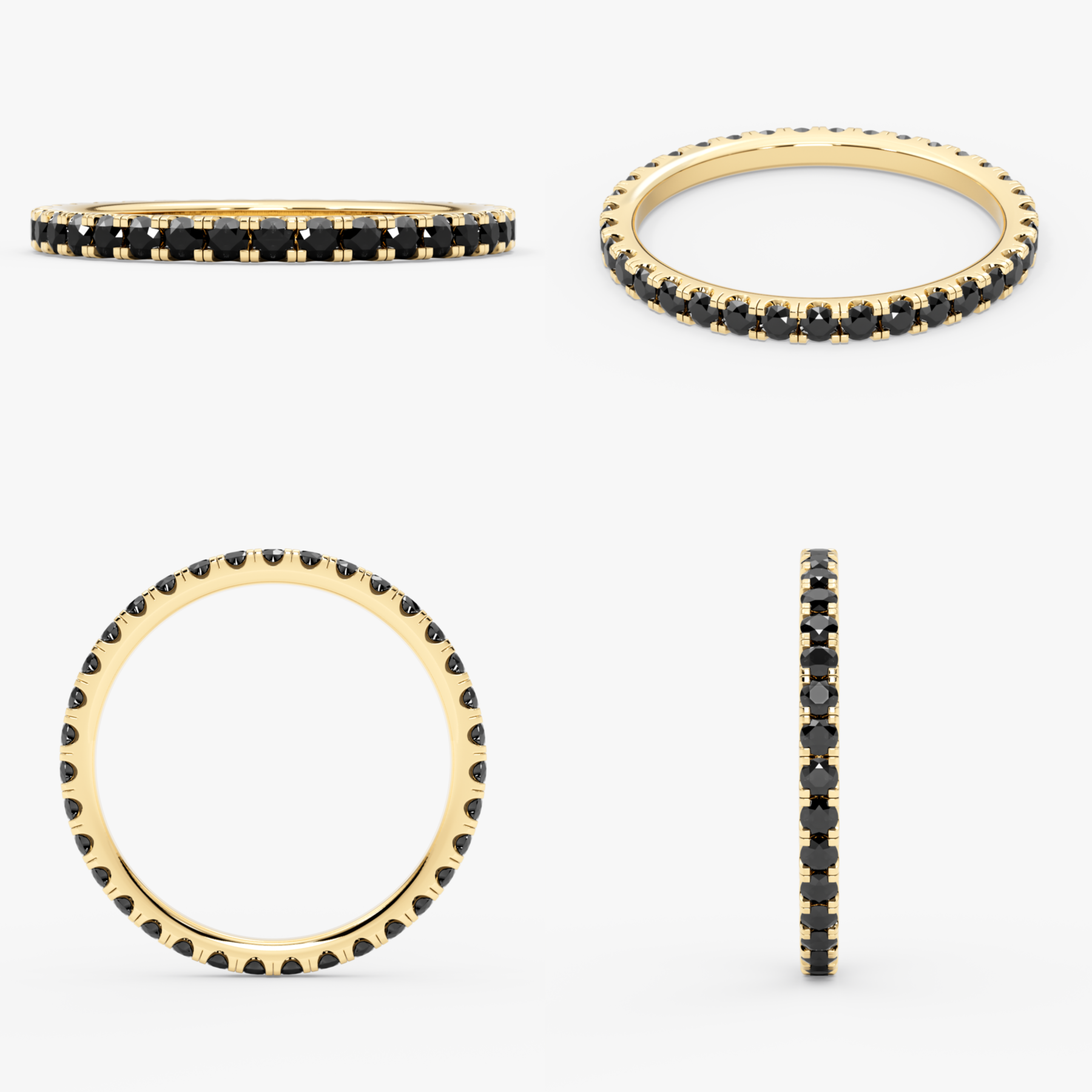 14K Gold Black Diamond Eternity Band – Ravelyn